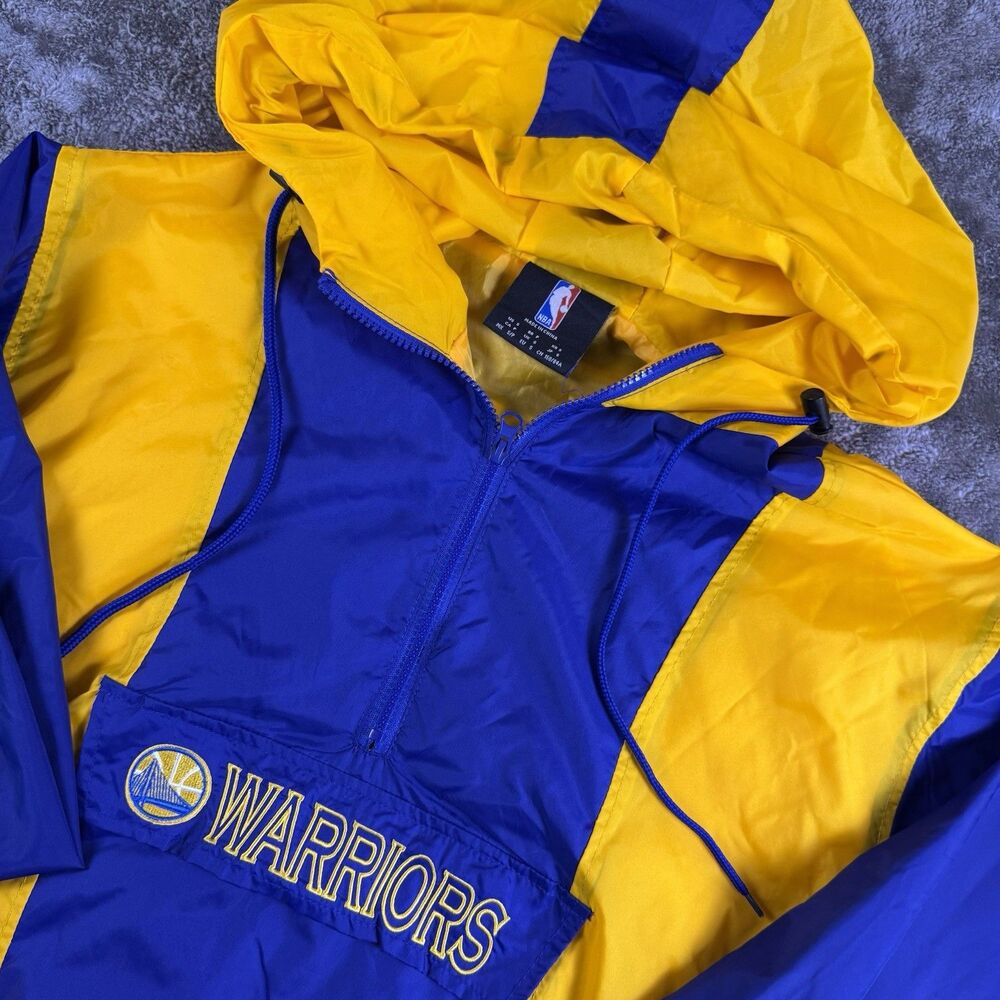 Forever 21 NBA Golden State Warriors Pullover Hooded Windbreaker Embroidered S